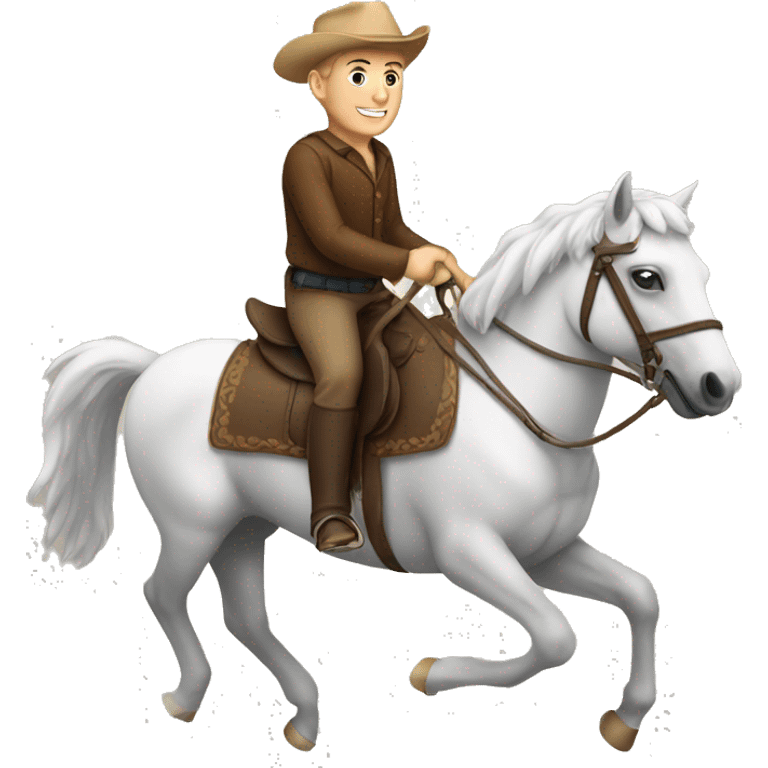 White man riding horse emoji