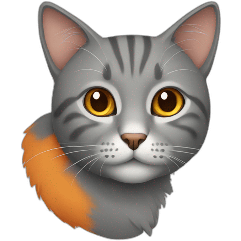 gray and orange cat emoji