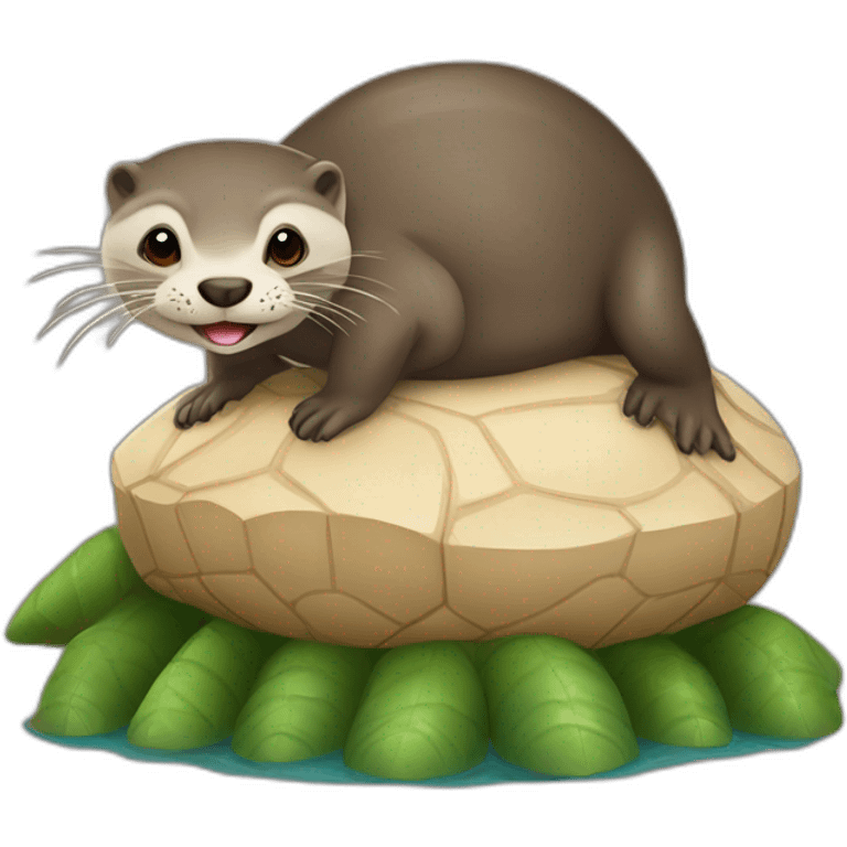 Loutre sur tortue emoji