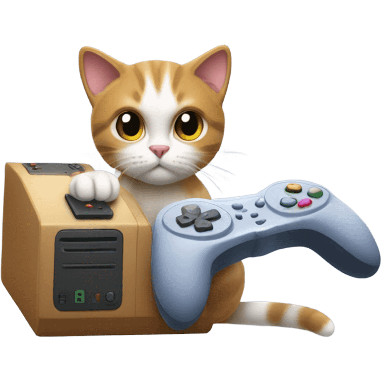 cat playing video games emoji