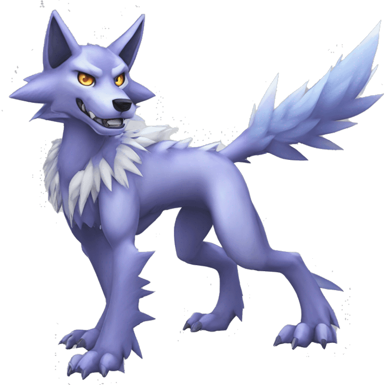  Cool Edgy Digimon-Fakemon-Garurumon-Loogamon-Dorulumon-Wolf full body emoji