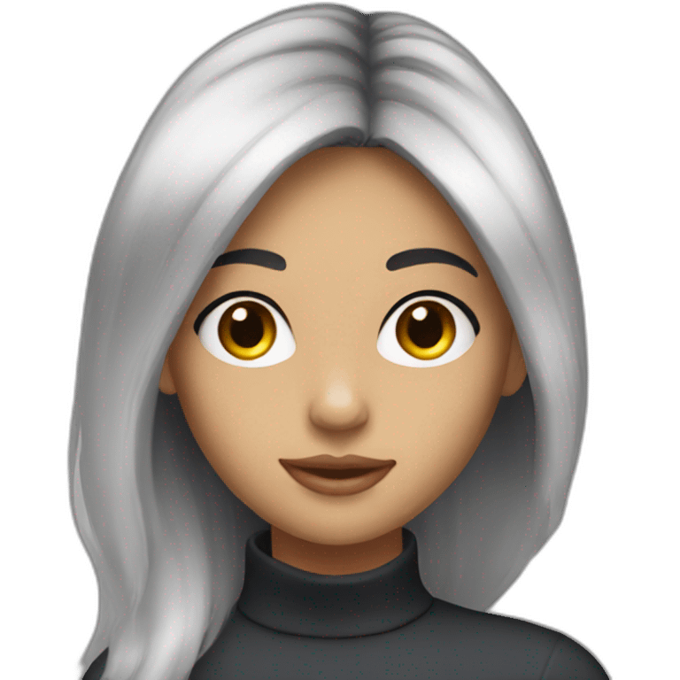 Young woman with black hair emoji