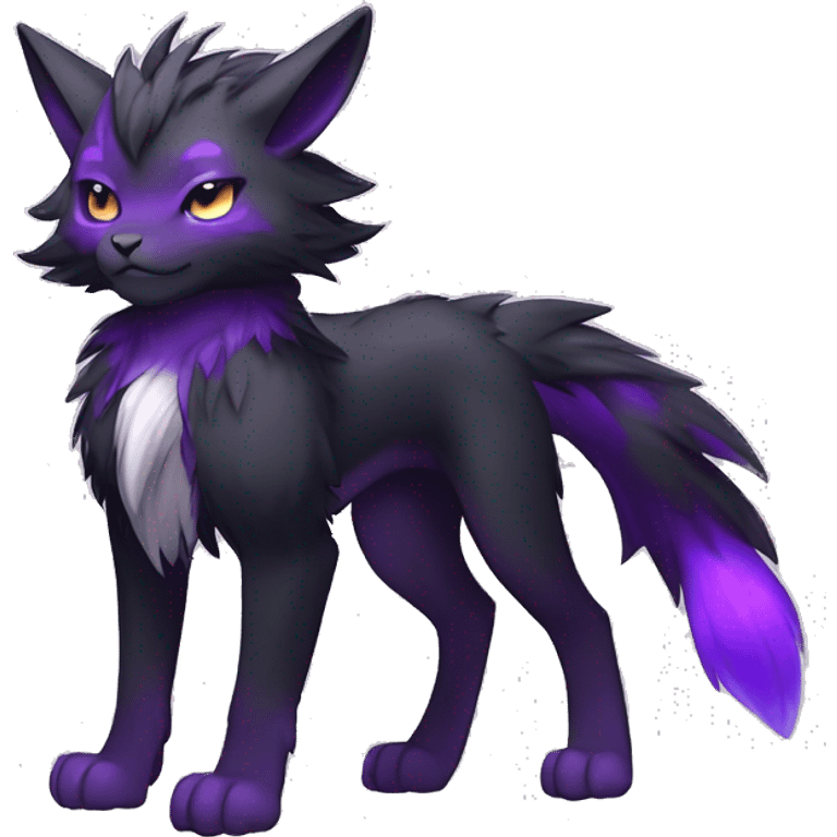 Anthro-Edgy-Cool-Black-Purple-Contrast-Colors-Fantasy-Fur-Sona-Chibi-Shiny-Fakémon-Hybrid full body emoji