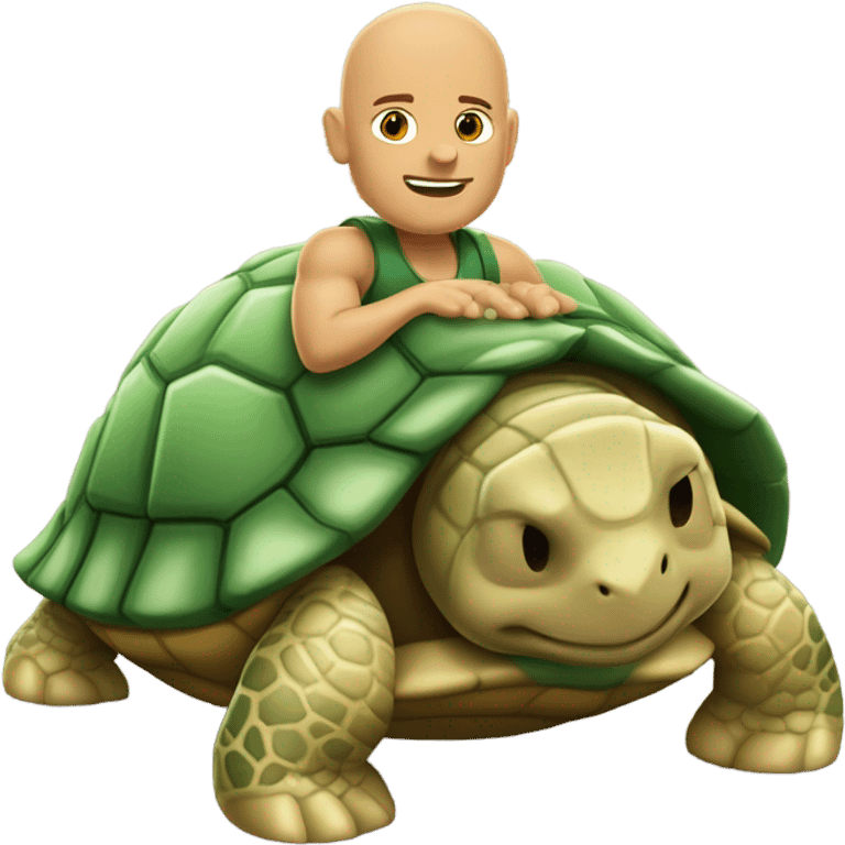 bald headed man on turtle body  emoji