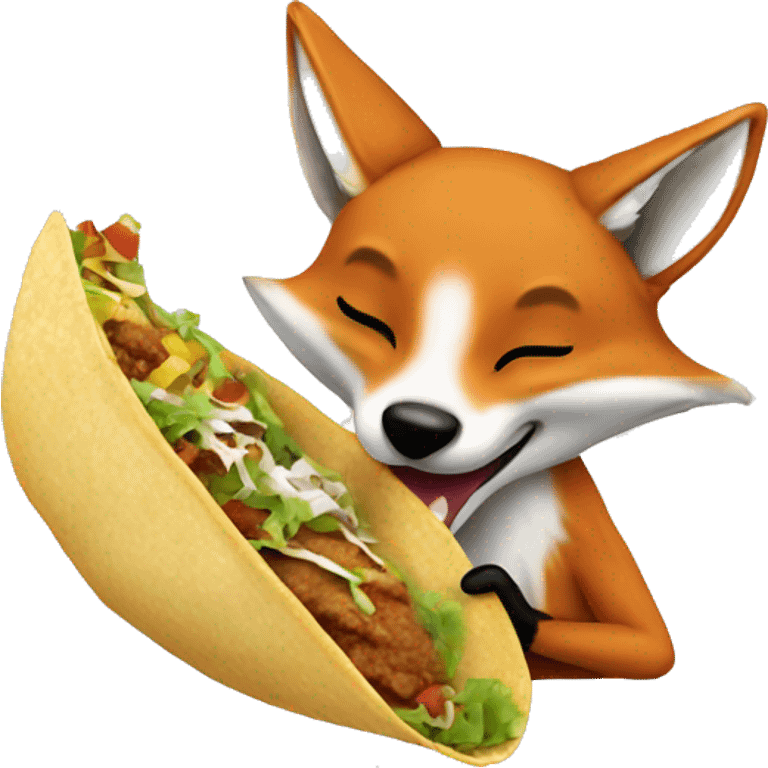 Fox eating tacos emoji