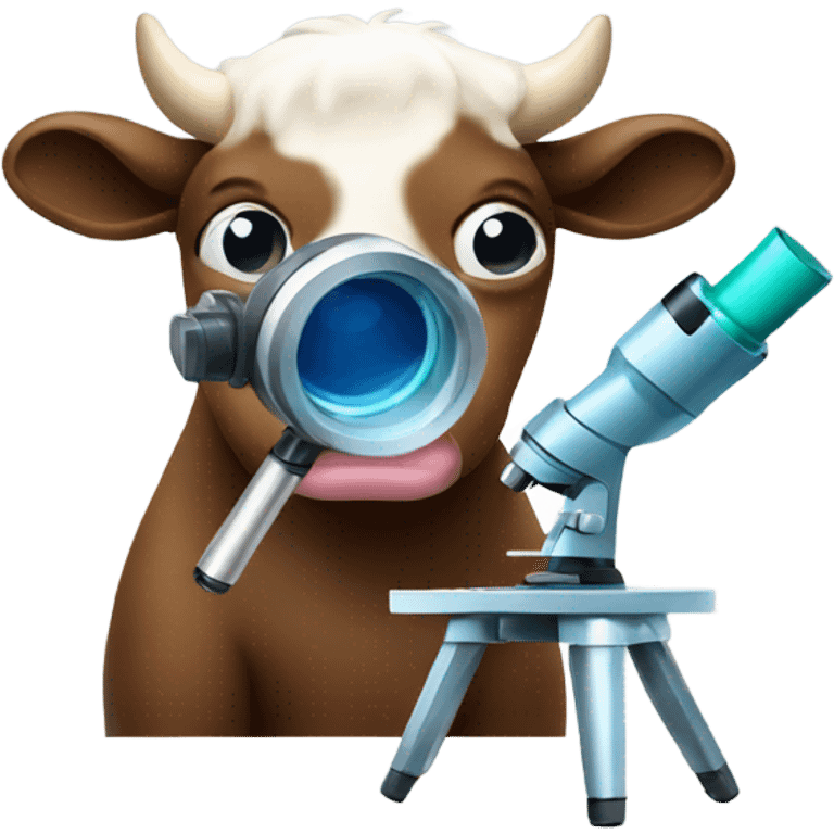 bull looking through microscope emoji