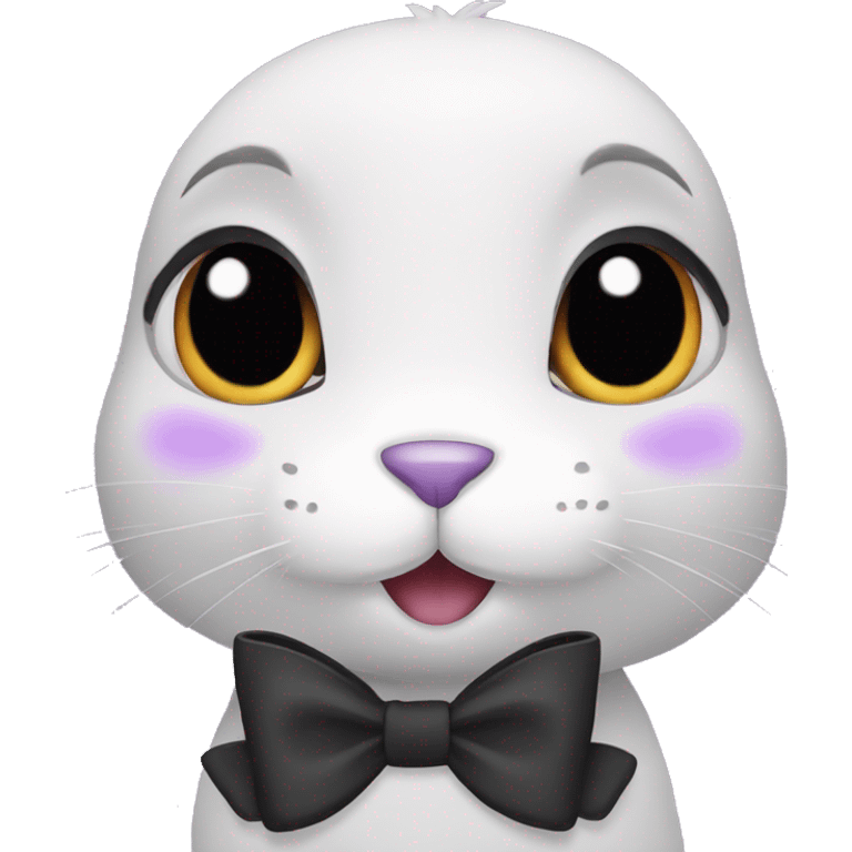 Female purple rabbit with a black bow emoji