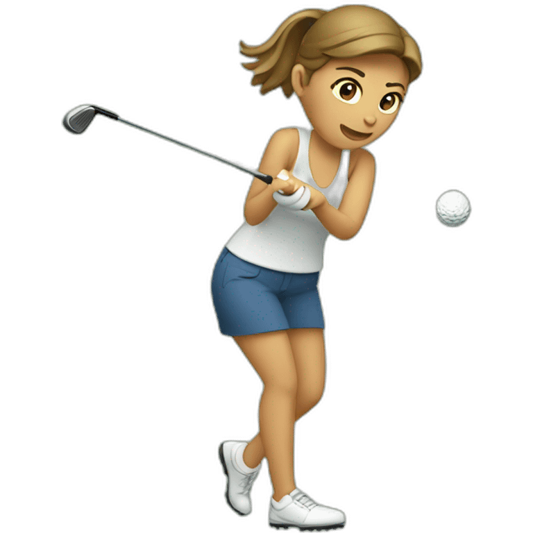 mujer jugando a golf emoji