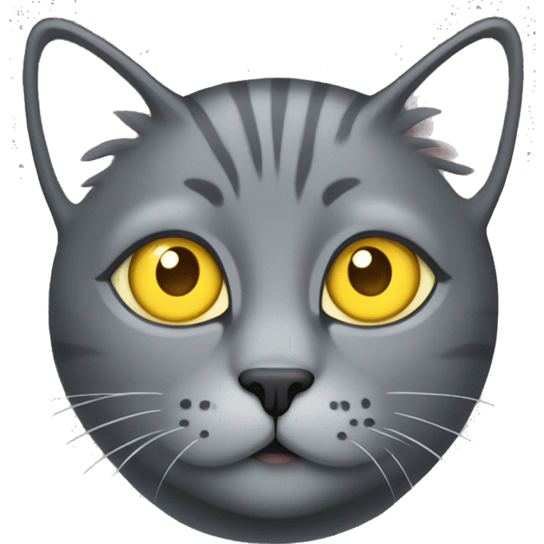 grey cat with yellow eyes, little bit plump  emoji