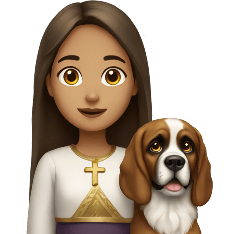 Girl and Saint Bernard  emoji