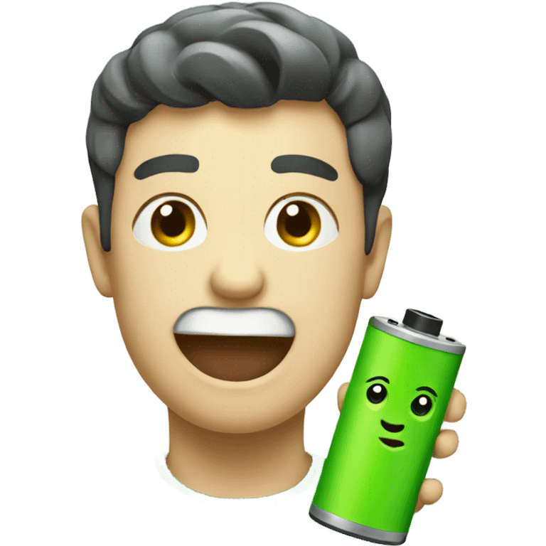 Green happy battery  emoji