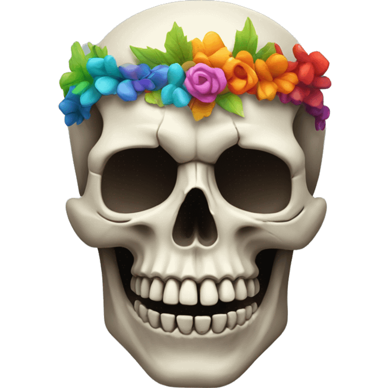 skull with colourful haie emoji