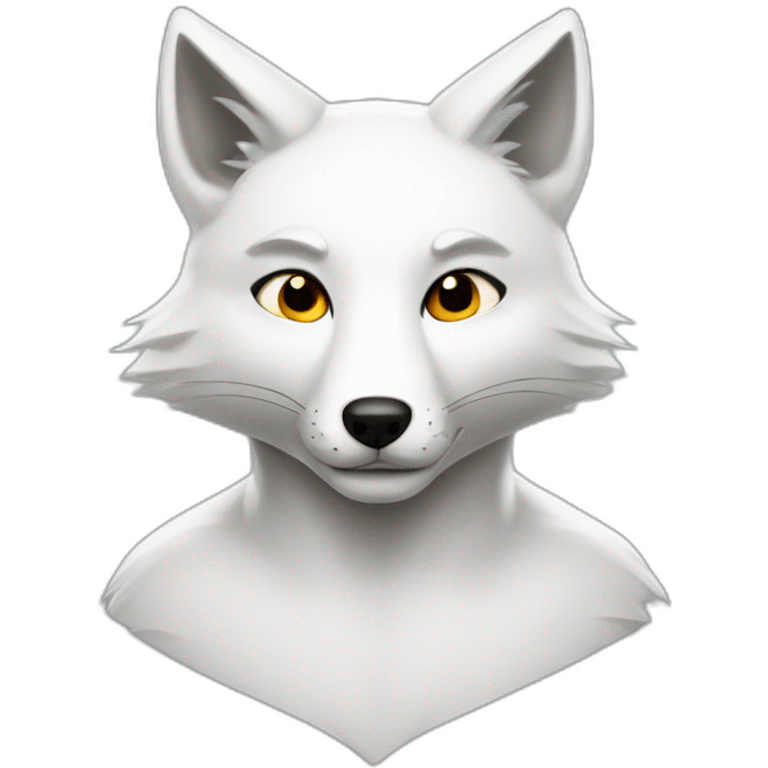 White fox comic style emoji