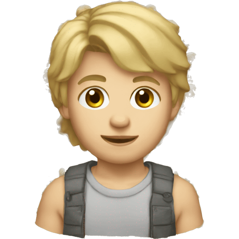 Caucasian dirty blonde hair little boy emoji