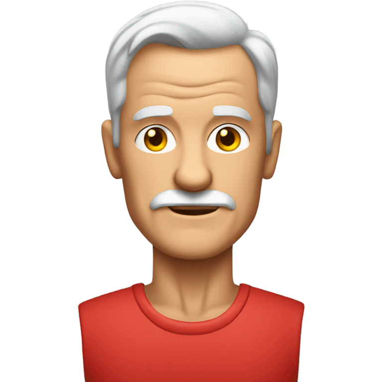 muscular old man in red shirt emoji