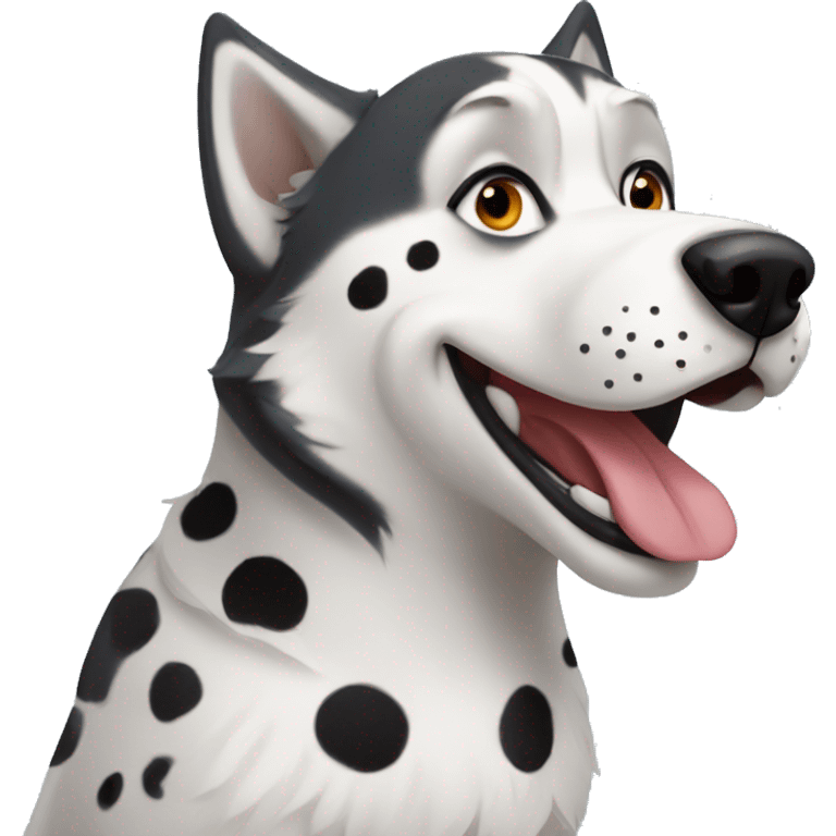 Husky with dalmatian emoji