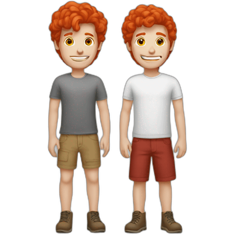 a red hair guy with his friend photografer emoji