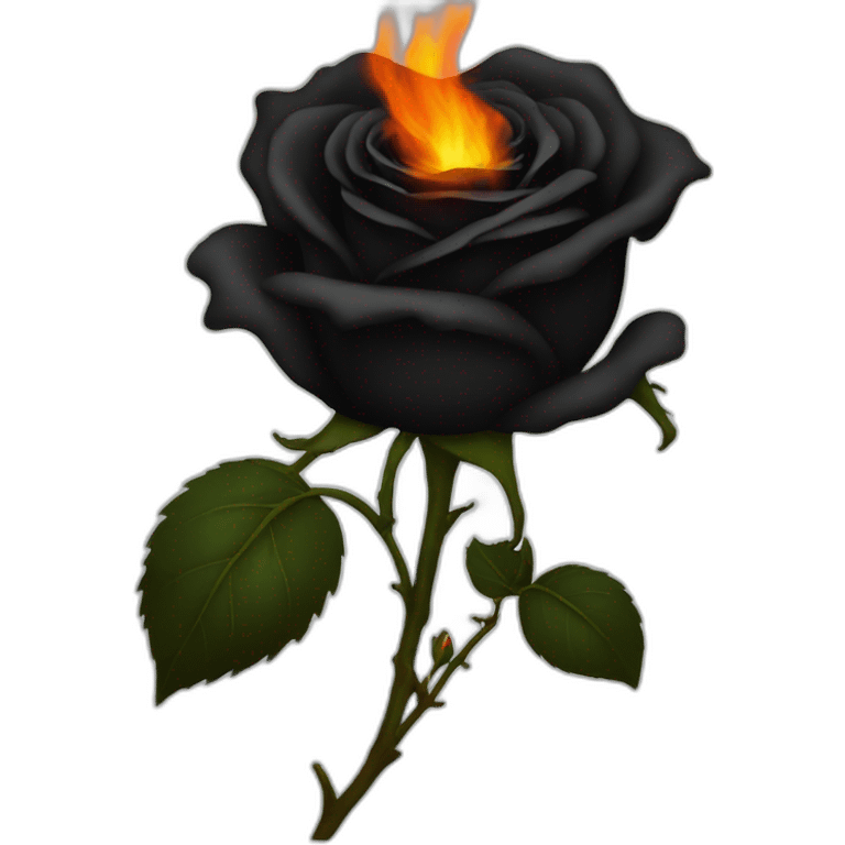 black rose on fire emoji