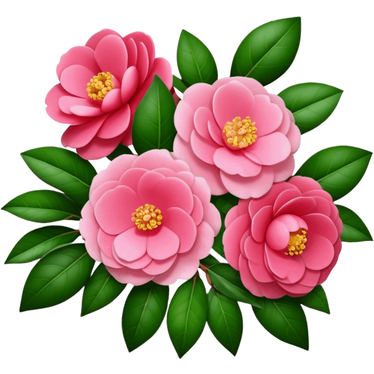 super big bouquet Camellia flower, stem, leaf emoji