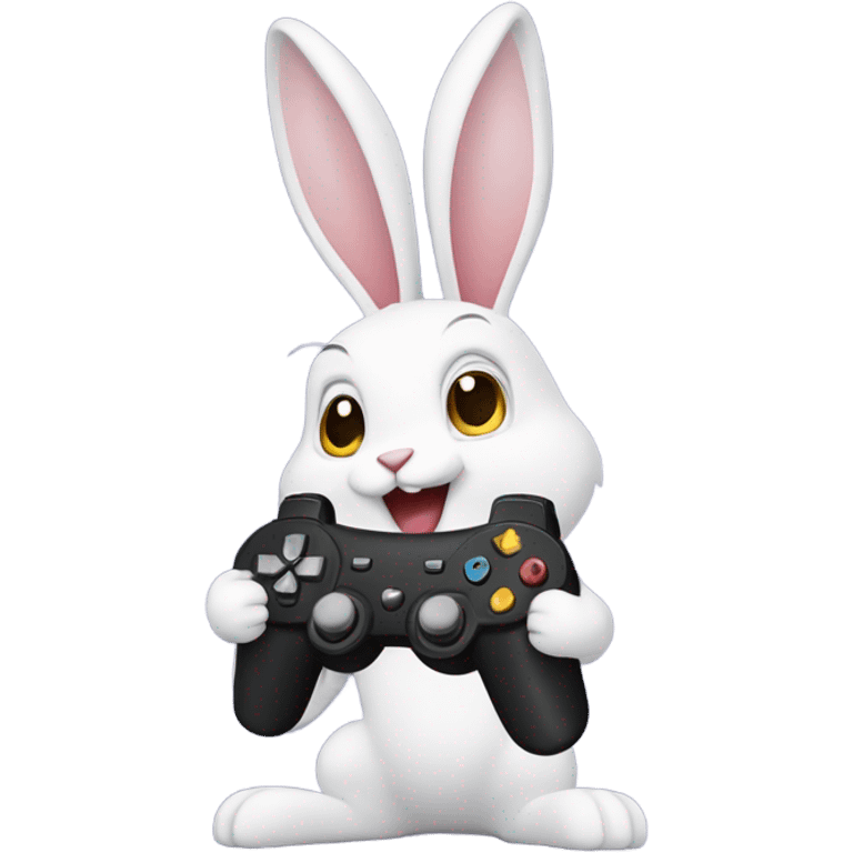 Rabbit playing video games emoji