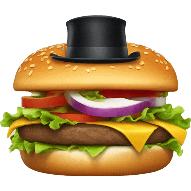 burger with tophat emoji