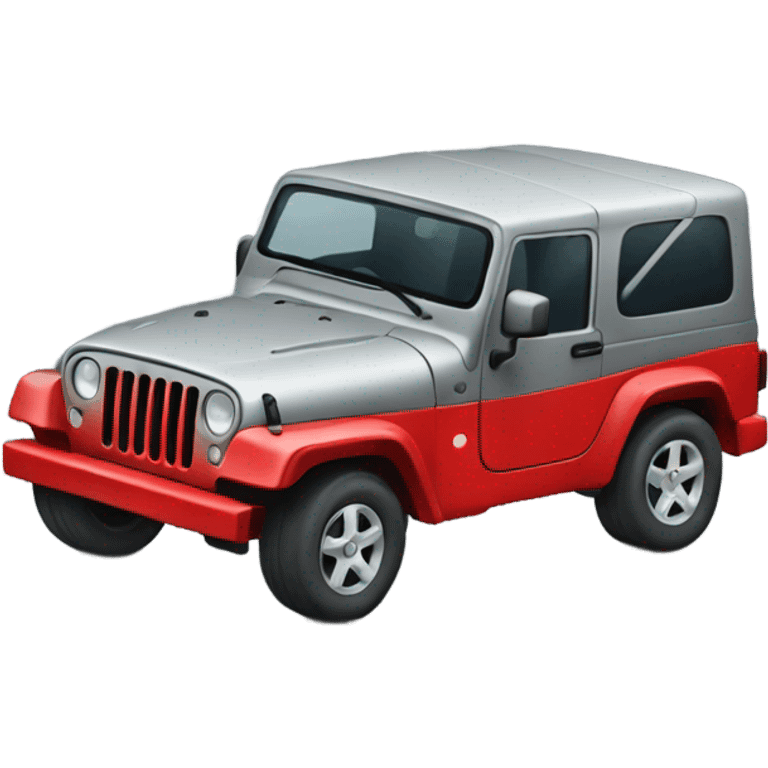 Gray Jeep with red accents emoji