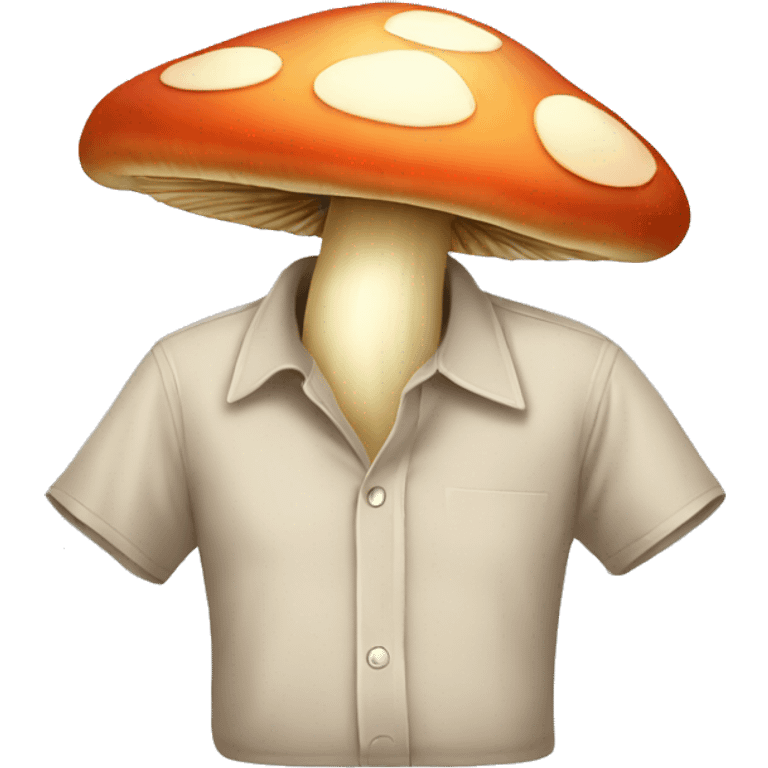 The mushroom wears a shirt emoji