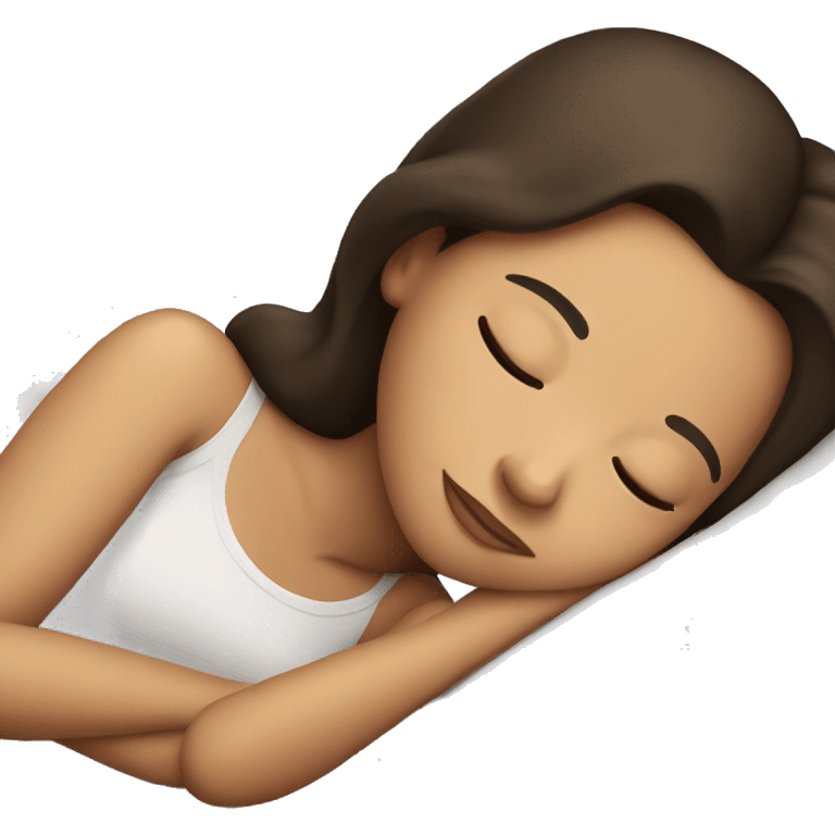 Brunette girl sleeping emoji