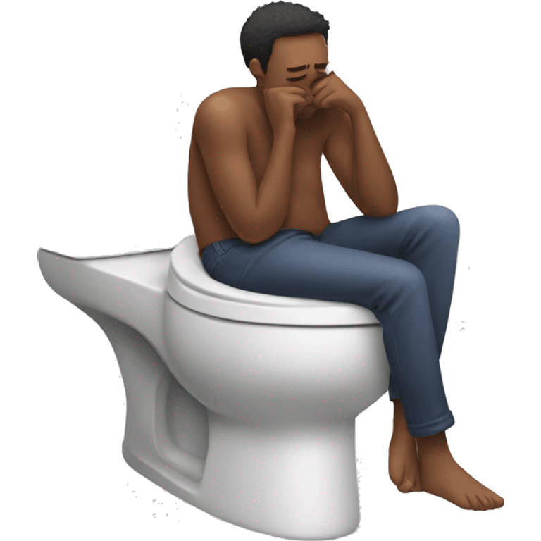 Guy taking a nap on the toilet emoji