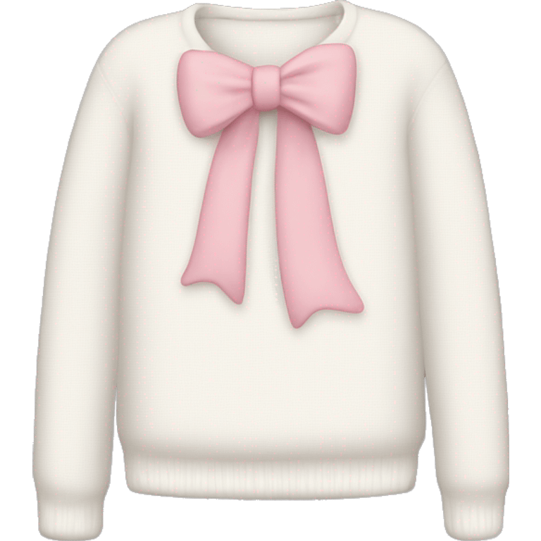 white sweater with soft pink bow emoji