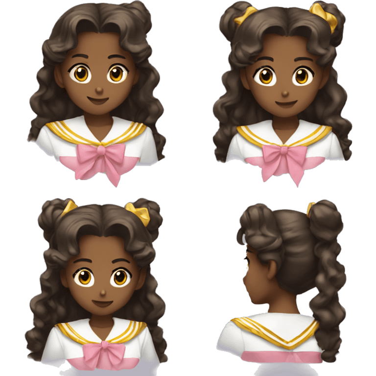 Sailor moon Serena brown hair emoji