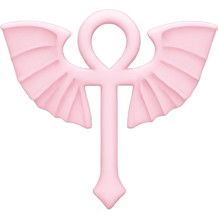 Light pink ankh with bat wings  emoji