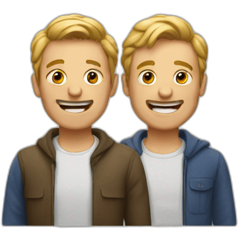 Two men enjoying emoji