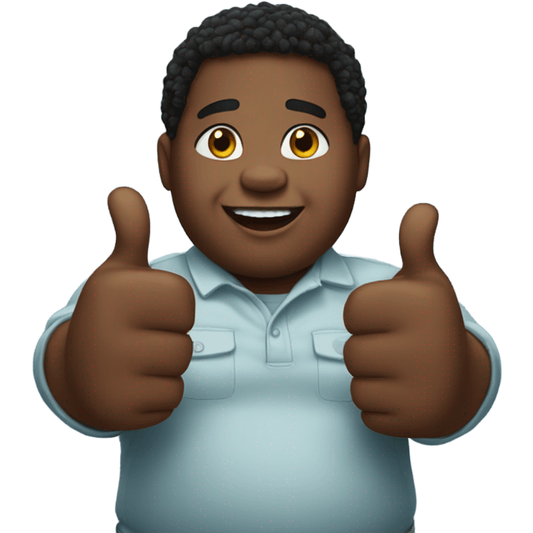 Fat black kid giving two thumbs up emoji