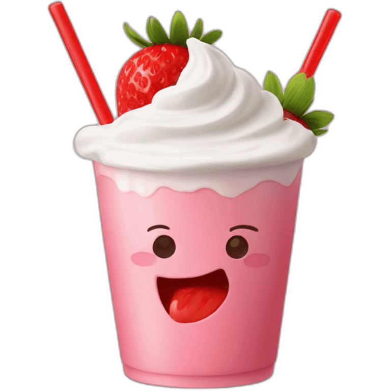 strawberry yougurt - only yougurt and strawberry emoji