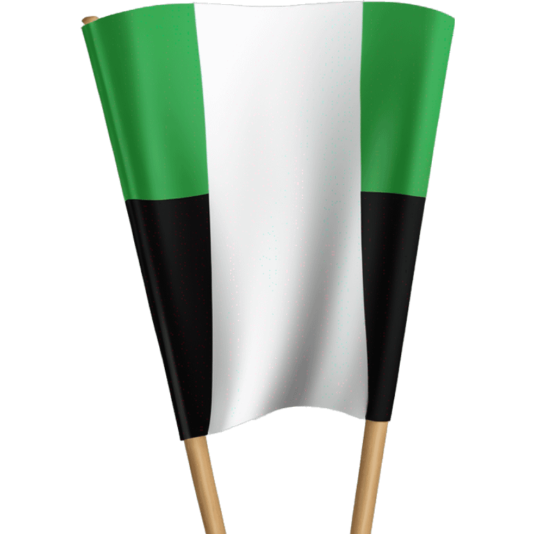 3 horizontal lines  flag green white and black in a stick  emoji