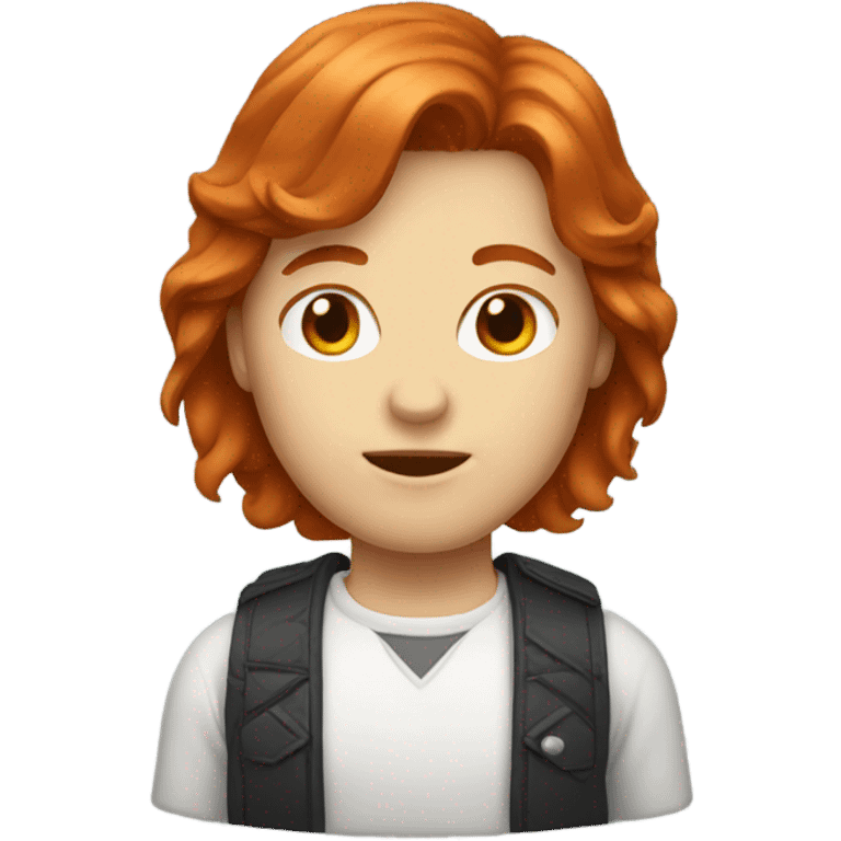 Redhead with mullet emoji