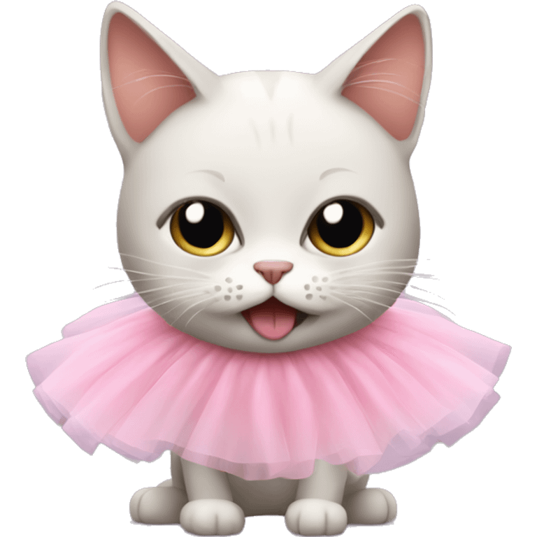 Cat wearing a tutu sticking its tongue out  emoji