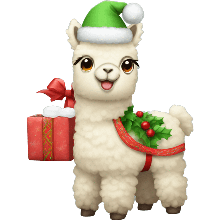 Christmas alpaca  emoji