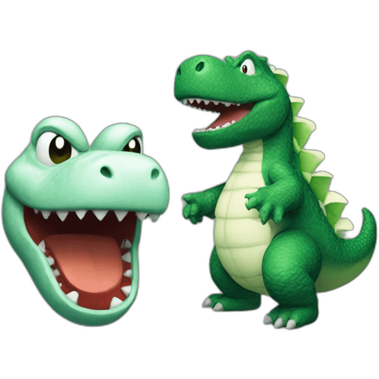 Yoshi mixed with godzilla emoji