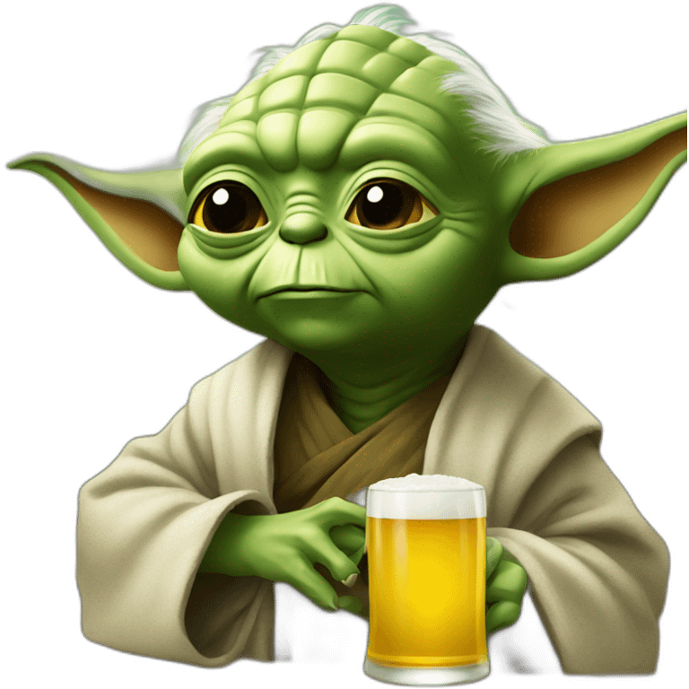 Yoda drink a beer emoji