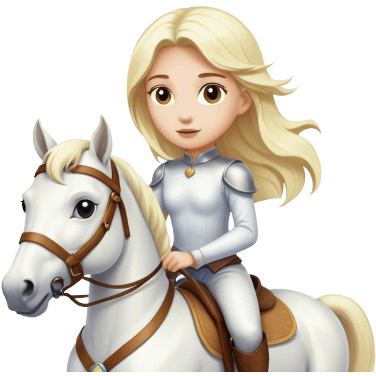 Blond girl riding a white horse emoji