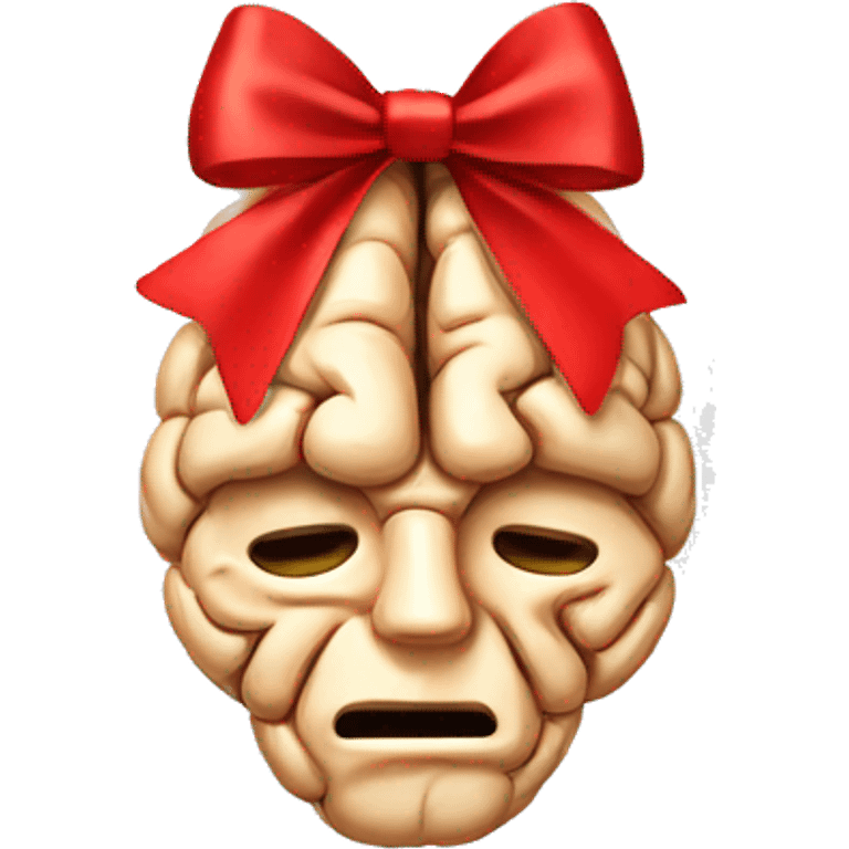 brain in a red bow emoji