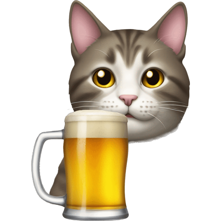 Cat with pint of beer emoji