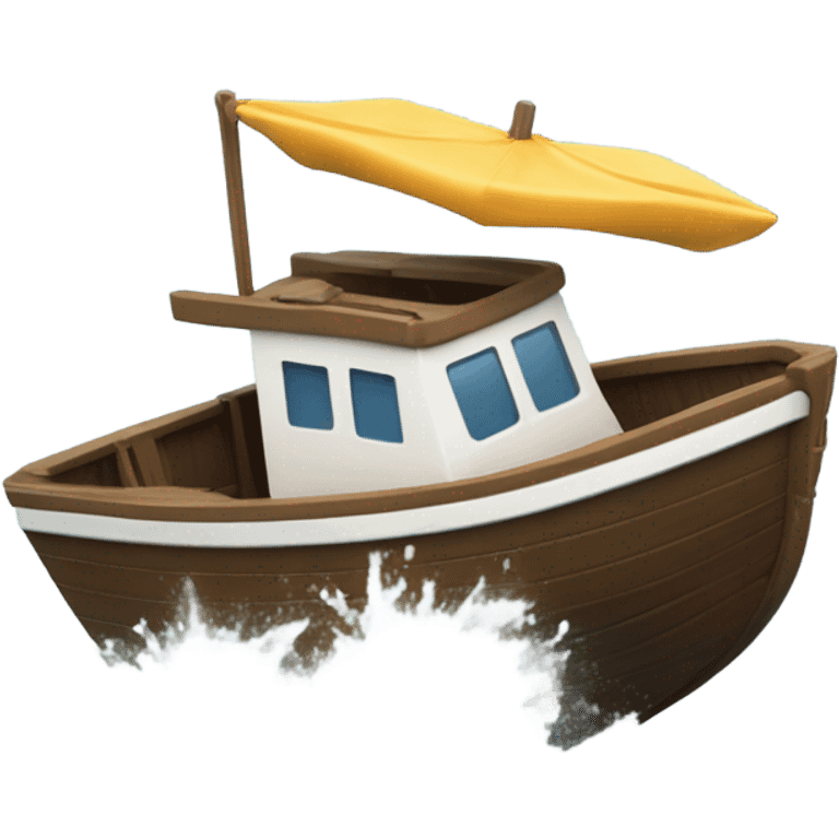 a boat crashing onto the shore emoji