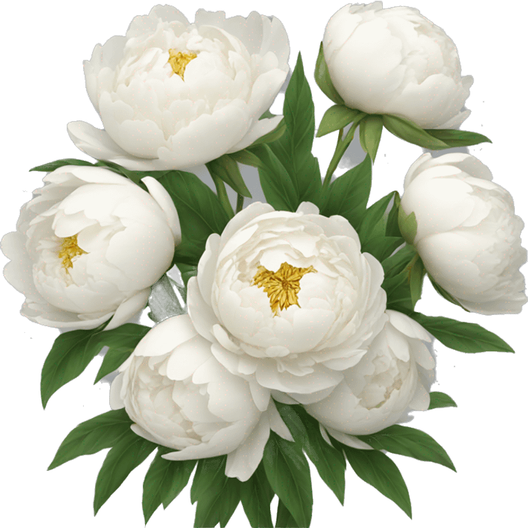 White peonies bouquet  emoji