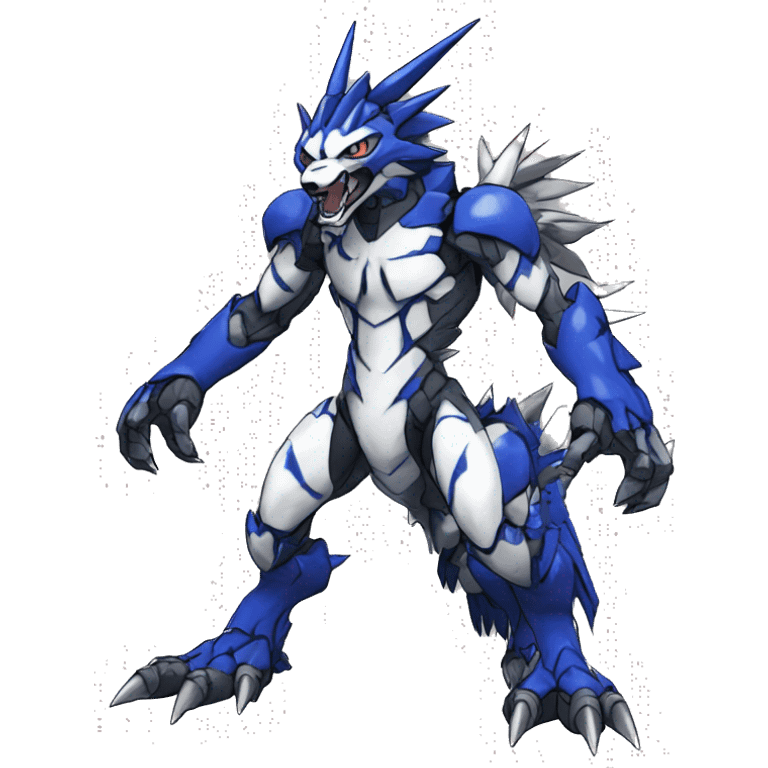  Cool Edgy Digimon-Fakemon-WereGarurumon-WarGreymon with edgy markings full body emoji