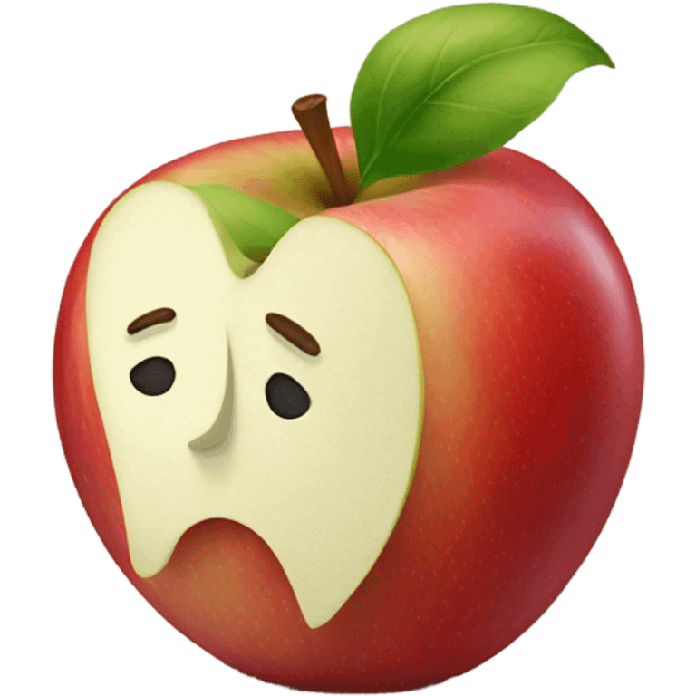 Apple with a bute emoji