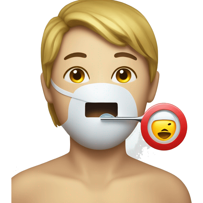 A face with a thermometer in the mouth sick emoji