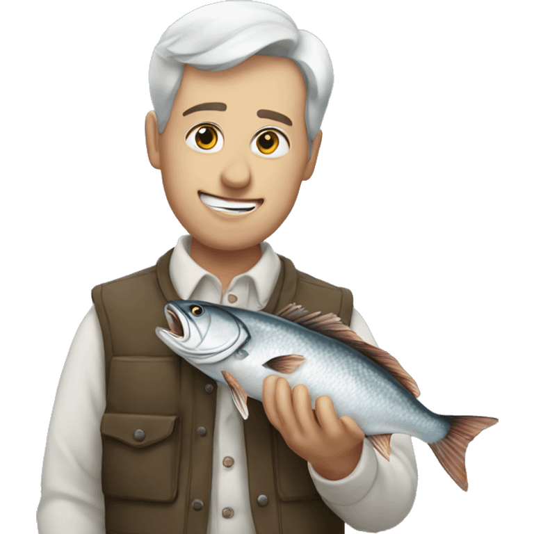 Allen eating fish emoji